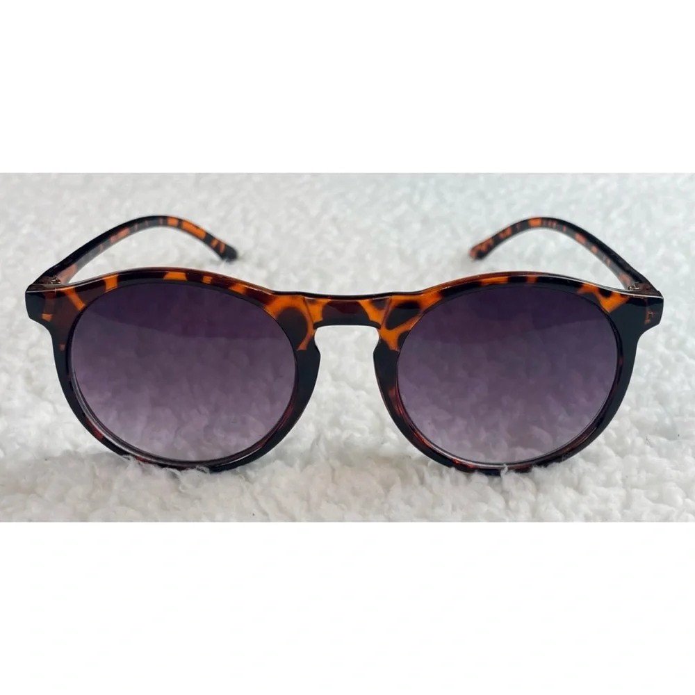 Tortoise Shell Sunglasses with Purple Lenses - Picture 2 of 16